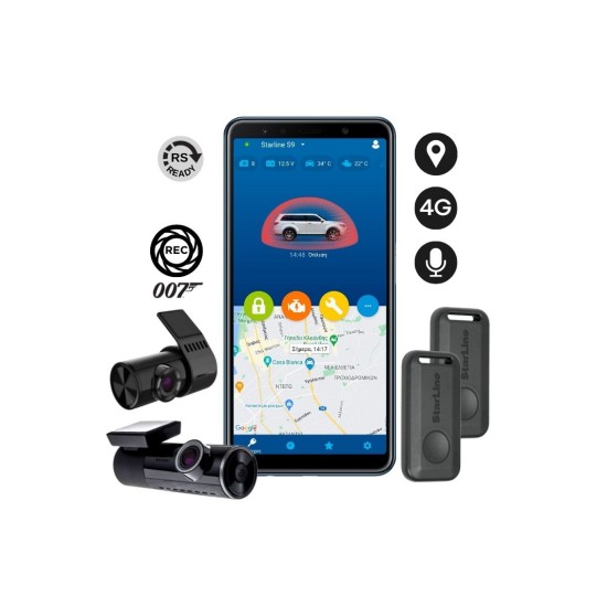 StarLine S9-2-GPS-4G-007A V2 Συναγερμός αυτοκινήτου με GPS και καταγραφή μέσω κάμερας Ampire (Front & Back)-