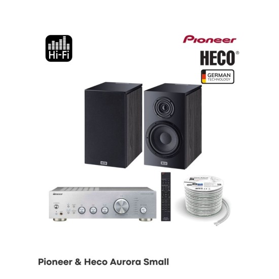 Pioneer - Heco Aurora Small Πακέτο Hi Fi με Ενισχυτή Pioneer A-40AE και Ηχεία Βιβλιοθήκης Heco Aurora 300 (Σετ)-