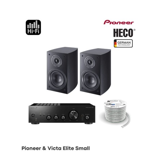 Pioneer - Victa Elite Small Πακέτο Hi Fi με Ενισχυτή Pioneer A-10AE και Ηχεία Βιβλιοθήκης HECO Victa Elite 202 (Σετ)-