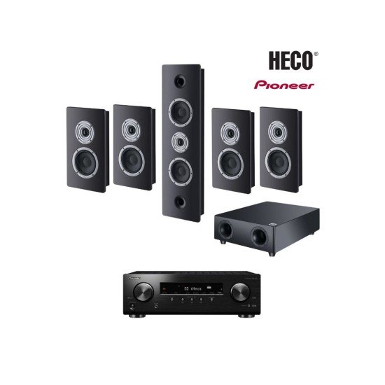 Heco Ηχεία Home Cinema 5.1 Ambient Black με Ενισχυτή Pioneer VSX-534 (Σετ)-