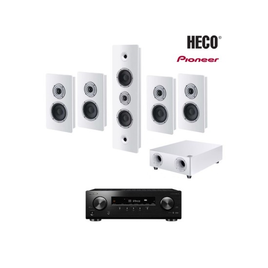 Heco Ηχεία Home Cinema 5.1 Ambient White με Ενισχυτή Pioneer VSX-534 (Σετ)-