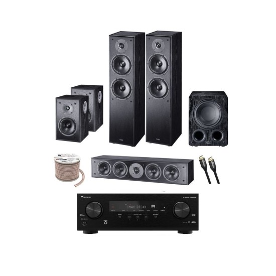 Πακέτο PISLINE Black Home Cinema 5.1.2 Magnat S Line Dolby Atmos, Pioneer VSX-835D Ραδιοενισχυτή και Oehlbach Καλώδια (Σετ)-