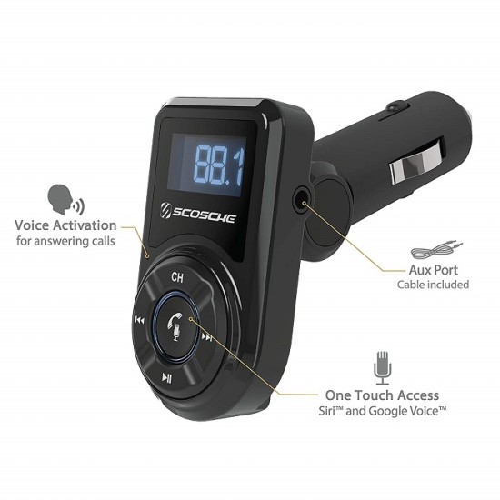 Scosche BTFM3 Bluetooth Handsfree Car Kit με Πομπό FM-