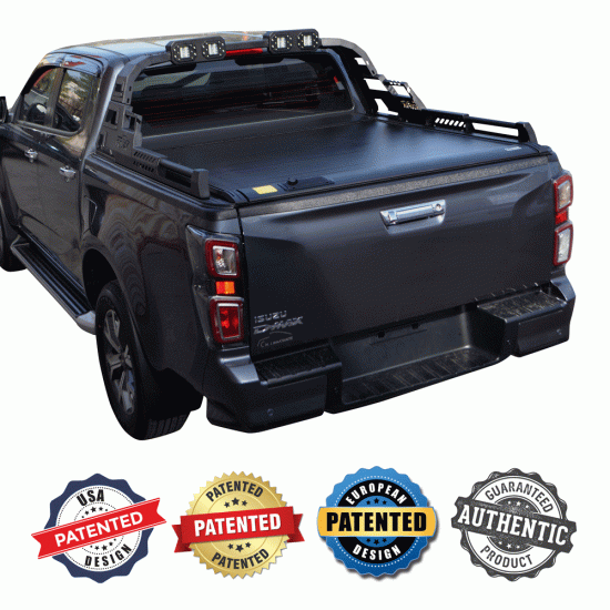 ΚΑΠΑΚΙ ΚΑΡΟΤΣΑΣ ΡΟΛΟ ΑΛΟΥΜΙΝΙΟΥ ΜΕ PREMIUM LED ROLL-BAR TEK 2 MAX 9080 ROLL+RB 430LED ISUZU D-MAX 2021+