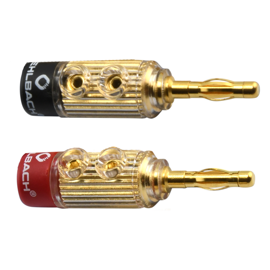 Fusion Banana High-end Banana Connector για Ηχεία 1.5 mm² to 6.0 mm² Transparent Gold (4 Τεμάχια)