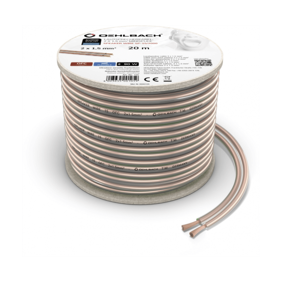 Oehlbach Speaker Wire SP-15 Καλώδιο Ηχείων 2 x 1,5 mm² 20m (Τεμάχιο)