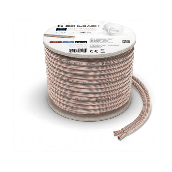 Oehlbach Speaker Wire SP-25 Καλώδιο Ηχείων 2 x 2,5 mm² 30m Διαφανές (Τεμάχιο)