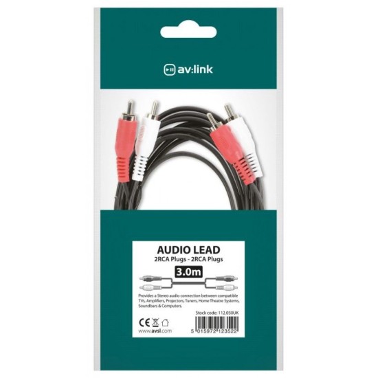 AvLink 112.048UK Καλώδιο 2 x RCA - 2 x RCA 1.2m (Τεμάχιο)