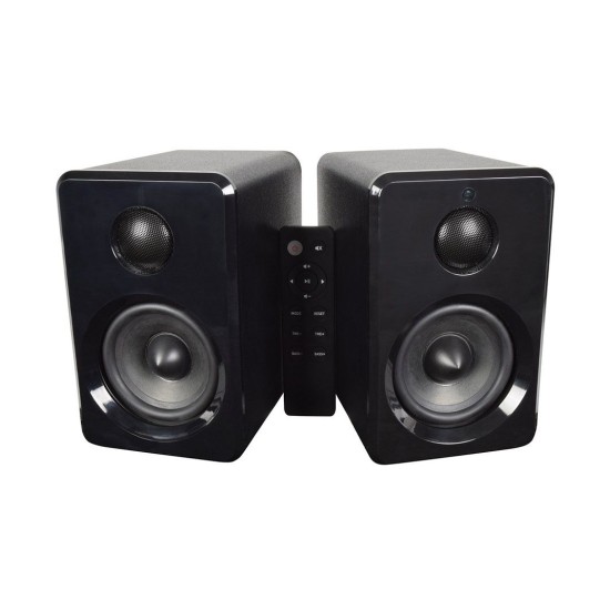 AvLink ABS35BLK Ενεργά Bluetooth Ηχεία Βιβλιοθήκης 3.5" 15W RMS Μαύρα με USB, MicroSD (Ζεύγος)