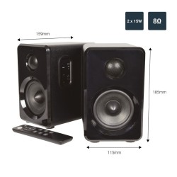 AvLink ABS35BLK Ενεργά Bluetooth Ηχεία Βιβλιοθήκης 3.5" 15W RMS Μαύρα με USB, MicroSD (Ζεύγος)