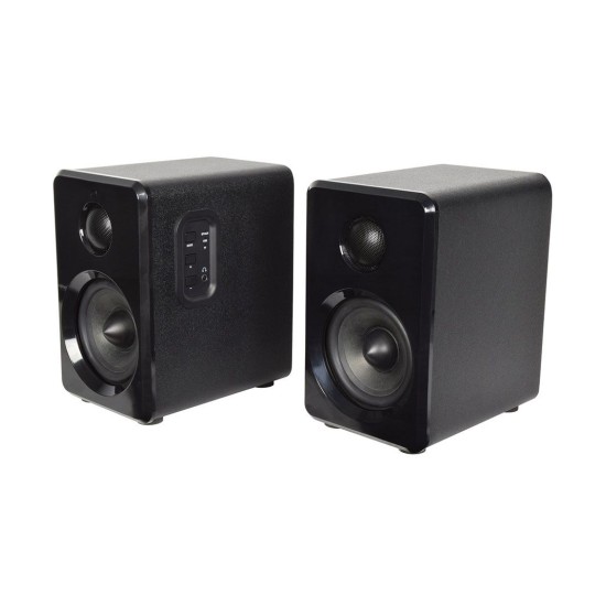 AvLink ABS35BLK Ενεργά Bluetooth Ηχεία Βιβλιοθήκης 3.5" 15W RMS Μαύρα με USB, MicroSD (Ζεύγος)