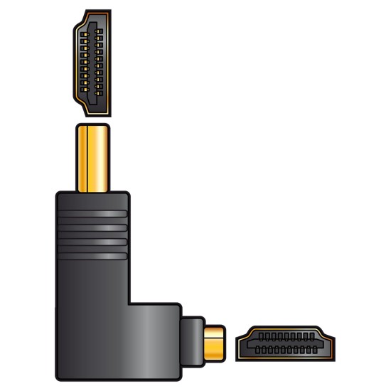 AvLink 122.399UK Αντάπτορας σε Ορθή Γωνία HDMI Μαύρος (Τεμάχιο)