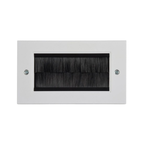 AvLink 123.276UK Πλαίσιο Πρίζας με Βουρτσάκι για 2 Μονάδες Λευκό (Τεμάχιο)