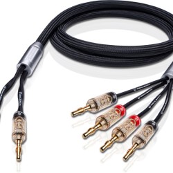 Oehlbach XXL Fusion Four B Υψηλής Ποιότητας HPOCC® Καλώδιο Ηχείων για Bi-Wiring με Banana Plugs 2m Black (Ζεύγος)