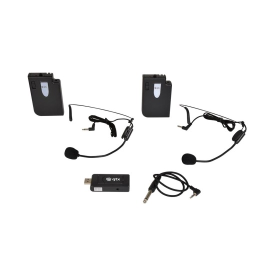 Qtx U-MIC-863.2+864.8-N USB Dual Neckband UHF Ασύρματο Σύστημα με 2 Χειλόφωνα (Σετ)