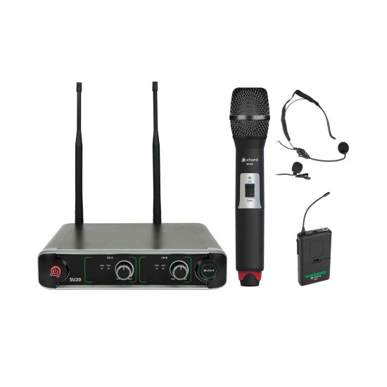 Chord SU20-C Σετ μικροφώνων SU20 Compact Dual UHF (Σετ) Chord SU20-C Σετ μικροφώνων SU20 Compact Dual UHF (Σετ)