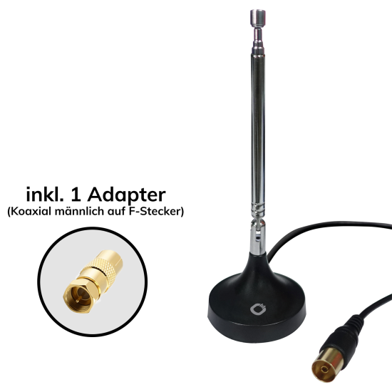 Oehlbach Radio Rod FM/DAB+ rod antenna incl. adapter Black