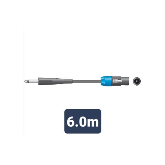 SPK-J600 Καλώδιο Ηχείου 6.3mm Mono Jack Plug - Speaker Plug 6m (Τεμάχιο)