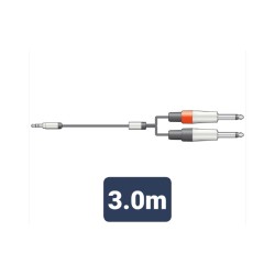 S3J-26J300 Καλώδιo Ήχου 3.5mm Stereo Jack Plug - 2 x 6.3mm Mono Jack Plugs 3m (Τεμάχιο)