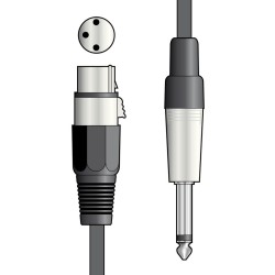 Chord 190.085UK Καλώδιο Μικροφώνου XLR Θηλυκό - 6.3mm Mono Jack 1.5m (Τεμάχιο)
