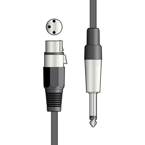 Chord 190.085UK Καλώδιο Μικροφώνου XLR Θηλυκό - 6.3mm Mono Jack 1.5m (Τεμάχιο)