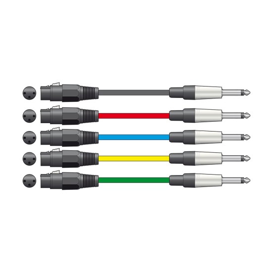 Citronic XF-M6J150BK Classic Microphone Lead XLR Female - 6,3mm Mono Jack Plug 1.5m (Τεμάχιο)