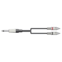 M6J-2R150 Καλώδιο Ήχου 6.3mm Mono Jack Plug - 2 x RCA Plugs 1,5 m (Τεμάχιο)