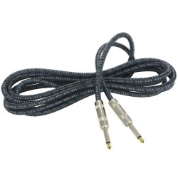Citronic 190.284UK Πλεκτό καλώδιο κιθάρας 6,3mm Mono Jack Plug - 6,3 mm Mono Jack Plug Black/Blue 3m (Τεμάχιο)