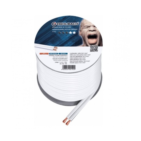 Oehlbach Speaker Wire SP-25 Καλώδιο Ηχείων 2 x 2.5 mm² 10m White (Τεμάχιο)