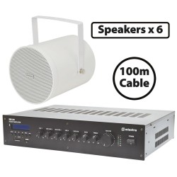 Adastra 6*WSP25W+RM120D Πακέτο Background Music με 6 Ηχεία 100V και Μίκτη-Ενισχυτή 120W Λευκό (Σετ) Adastra 6*WSP25W+RM120D Πακέτο Background Music με 6 Ηχεία 100V και Μίκτη-Ενισχυτή 120W Λευκό (Σετ)
