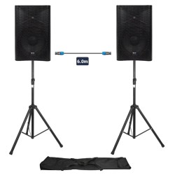 Qtx QUEST-12-SET Ολοκληρωμένο Σύστημα PA 12'' με Βάσεις και Καλώδιο (Σετ)