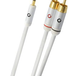 Oehlbach i-Connect J Καλώδιο ήχου φορητής συσκευής  3.5mm Jack  - 2 x RCA  1.5m White (Τεμάχιο)
