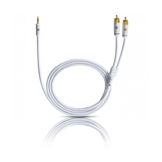 Oehlbach i-Connect J Καλώδιο ήχου φορητής συσκευής  3.5mm Jack  - 2 x RCA  1.5m White (Τεμάχιο)