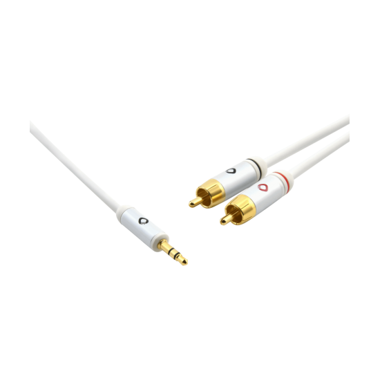 Oehlbach i-Connect J Καλώδιο ήχου φορητής συσκευής  3.5mm Jack  - 2 x RCA  1.5m White (Τεμάχιο)