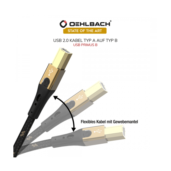 Oehlbach USB Primus B Καλώδιο USB 2.0 Type A - Type B 3 m (Τεμάχιο)