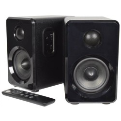 AvLink ABS35BLK Ενεργά Bluetooth Ηχεία Βιβλιοθήκης 3.5" 15W RMS Μαύρα με USB, MicroSD (Ζεύγος)