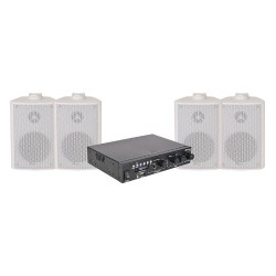 Adastra 4*BC3W+A22 Πακέτο Background Music με Ενισχυτή και 4 Επιτοίχια Ηχεία 3'' Λευκά (Σετ)