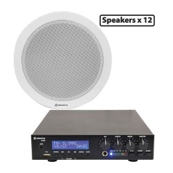 Adastra 12*EC56V+UM90 Πακέτο Background Music με 12 Ηχεία Οροφής 100V και Μίκτη-Ενισχυτή 90W BT/USB (Σετ)
