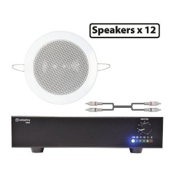 Adastra 12*EC36V+US90 Πακέτο Background Music με 12 Ηχεία Οροφής 100V και Τελικό Ενισχυτή 90W (Σετ)