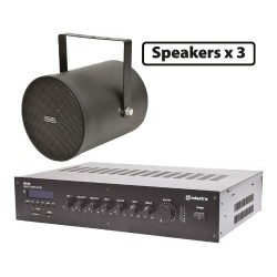 Adastra 3*WSP25B+RM60 Πακέτο Background Music με 3 Ηχεία 100V και Μίκτη-Ενισχυτή 60W Μαύρο (Σετ)