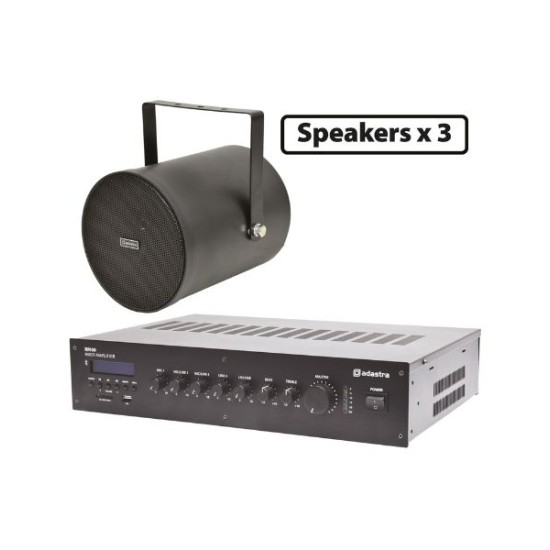 Adastra 3*WSP25B+RM60 Πακέτο Background Music με 3 Ηχεία 100V και Μίκτη-Ενισχυτή 60W Μαύρο (Σετ) Adastra 3*WSP25B+RM60 Πακέτο Background Music με 3 Ηχεία 100V και Μίκτη-Ενισχυτή 60W Μαύρο (Σετ)