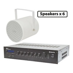 Adastra 6*WSP25W+RM120D Πακέτο Background Music με 6 Ηχεία 100V και Μίκτη-Ενισχυτή 120W Λευκό (Σετ) Adastra 6*WSP25W+RM120D Πακέτο Background Music με 6 Ηχεία 100V και Μίκτη-Ενισχυτή 120W Λευκό (Σετ)