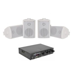 Adastra 4*BC3W+A200 Πακέτο Background Music με Ενισχυτή και 4 Επιτοίχια Ηχεία 3'' Λευκά (Σετ)