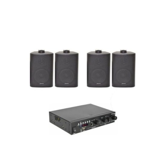 Adastra 4*BC3Β+A200 Πακέτο Background Music με Ενισχυτή και 4 Επιτοίχια Ηχεία 3'' Μαύρα (Σετ) Adastra 4*BC3Β+A200 Πακέτο Background Music με Ενισχυτή και 4 Επιτοίχια Ηχεία 3'' Μαύρα (Σετ)