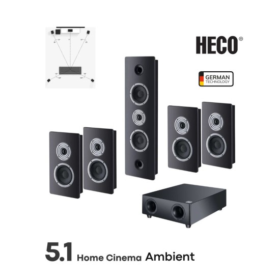 Heco Ηχεία Home Cinema 5.1 Ambient Black (Σετ)