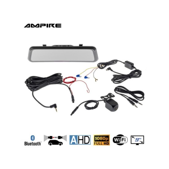 Ampire CPS090 Οθόνη Καθρέφτη smartphone 22,9 cm (9") με διπλή κάμερα ταμπλό AHD και λειτουργία RFK Ampire CPS090 Οθόνη Καθρέφτη smartphone 22,9 cm (9") με διπλή κάμερα ταμπλό AHD και λειτουργία RFK