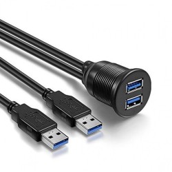 Ampire XUD200 Διπλό Καλώδιο Επέκτασης USB 3.0 2m (Τεμάχιο)