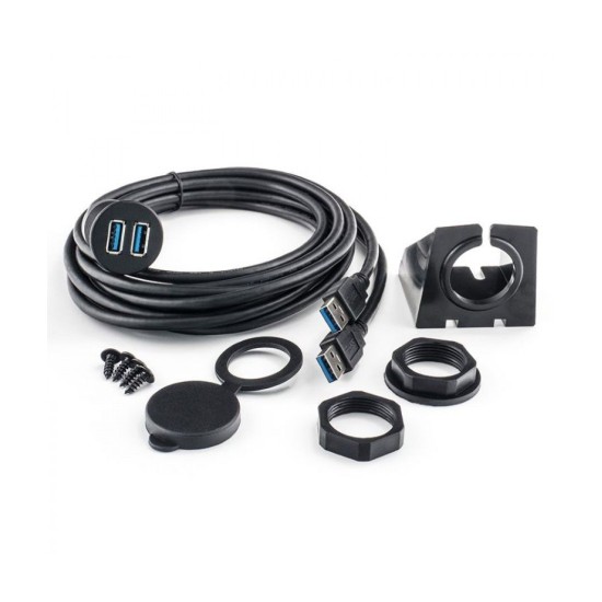 Ampire XUD200 Διπλό Καλώδιο Επέκτασης USB 3.0 2m (Τεμάχιο)