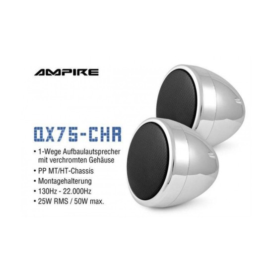 Ampire QX75-BLK Μικρά Στερεοφωνικά Ηχεία 2.75'' 25W RMS Μαύρα  (Ζεύγος)