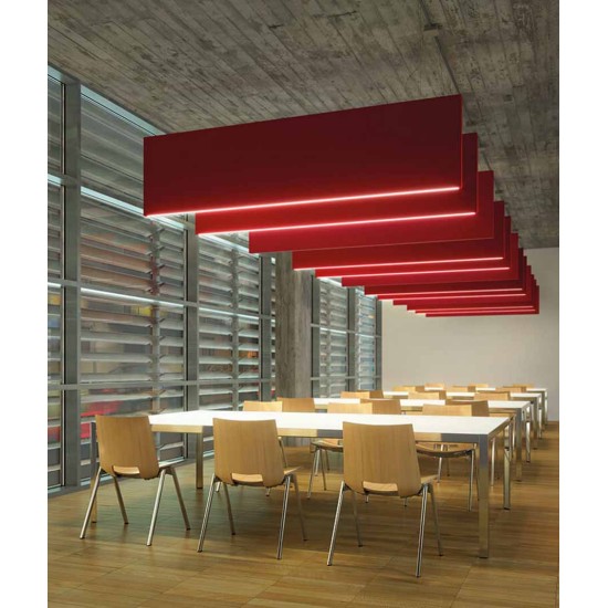 Audiodesigner Acoustic Baffle Lamp Ηχοαπορροφητικό Πάνελ Οροφής με Φωτισμό 120x30x10cm Κόκκινο (Τεμάχιο)